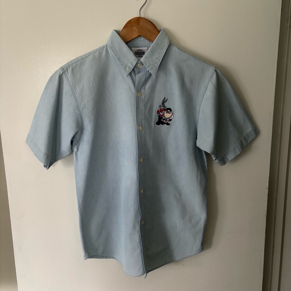 Vintage 1995 classic looney tunes size M cotton preppy bugs‎ and tas button up